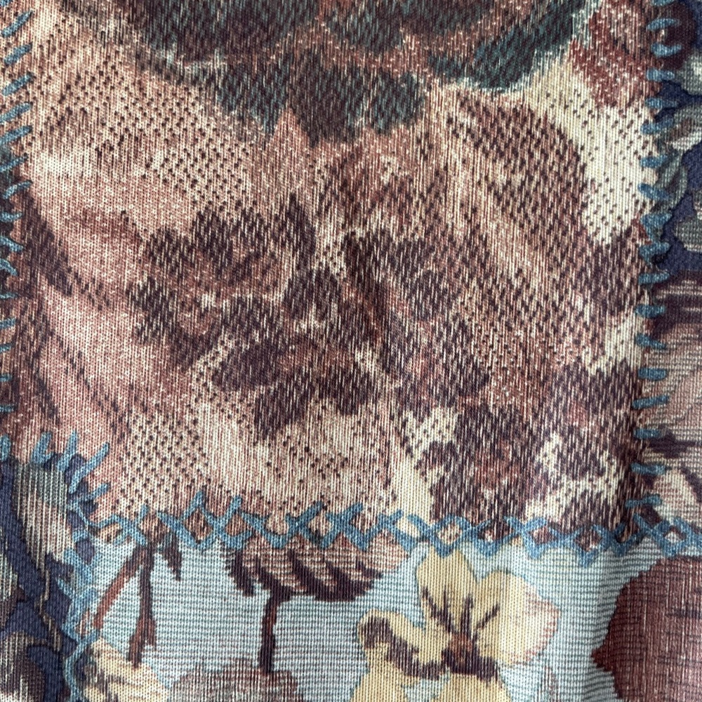 Vintage 80's TABBY of California dress, funky crochet-embroidery print fabric - Picture 4 of 4